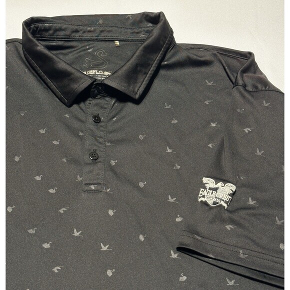 Swannies Other - Swannies Golf Polo Shirt Performance Swan Bird All Over Print Eagle Crest Logo